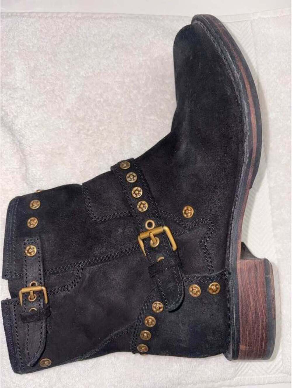 UGG Australia Simmens Black Suede Studded Boots Size 10